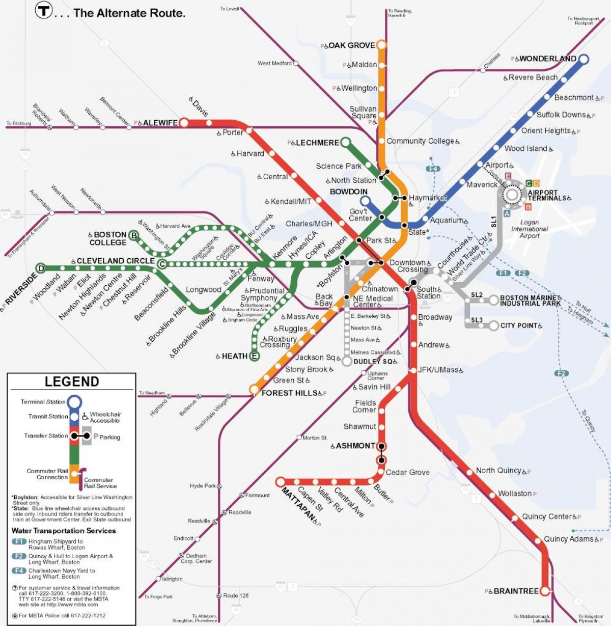 橙线波士顿的地图