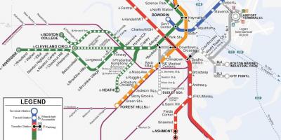 橙线波士顿的地图