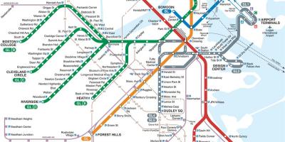地图的波士顿地铁