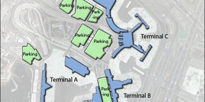 地图的波士顿洛根机场