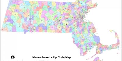 邮政编码的地图的波士顿