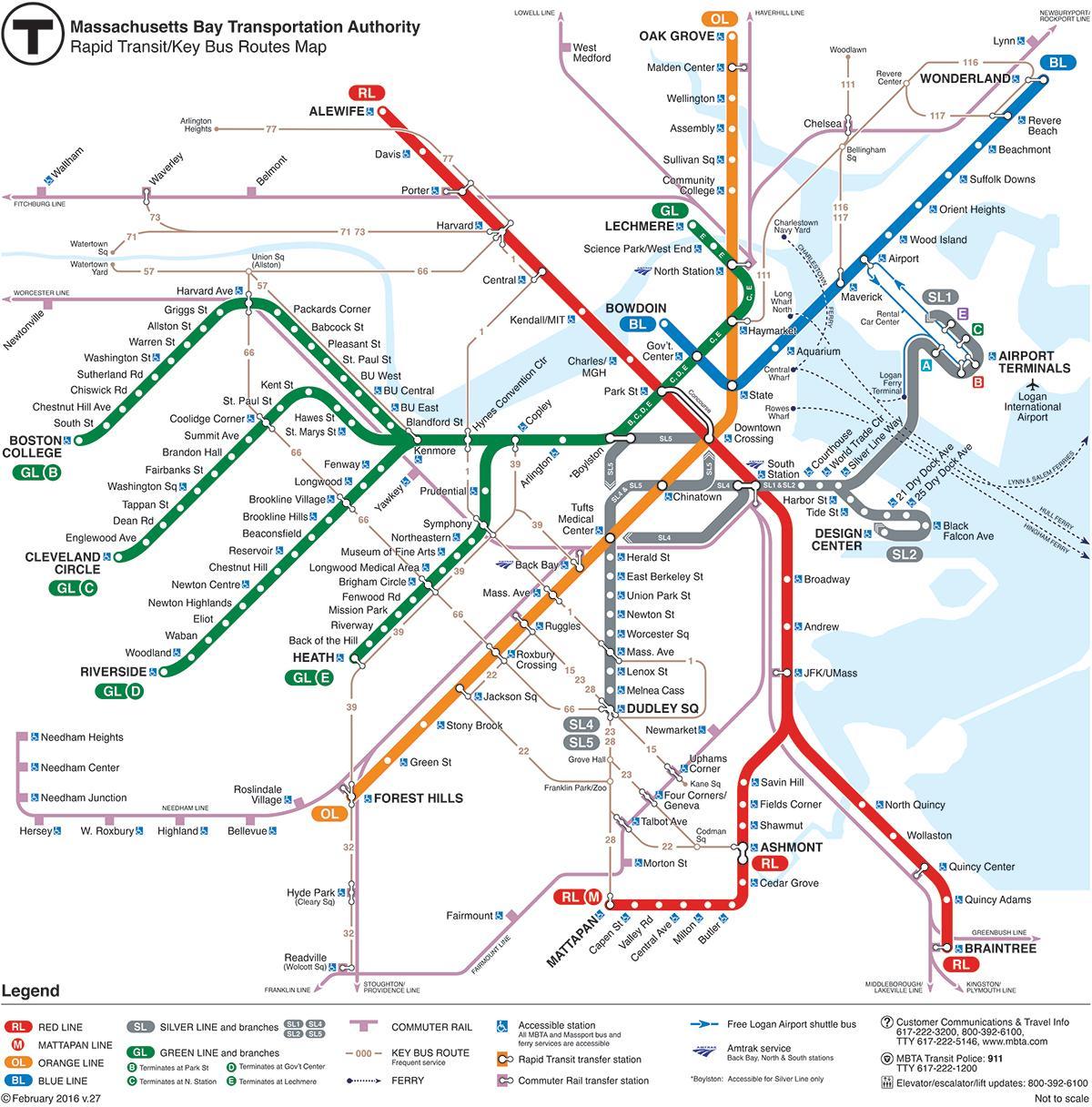 T火车波士顿的地图