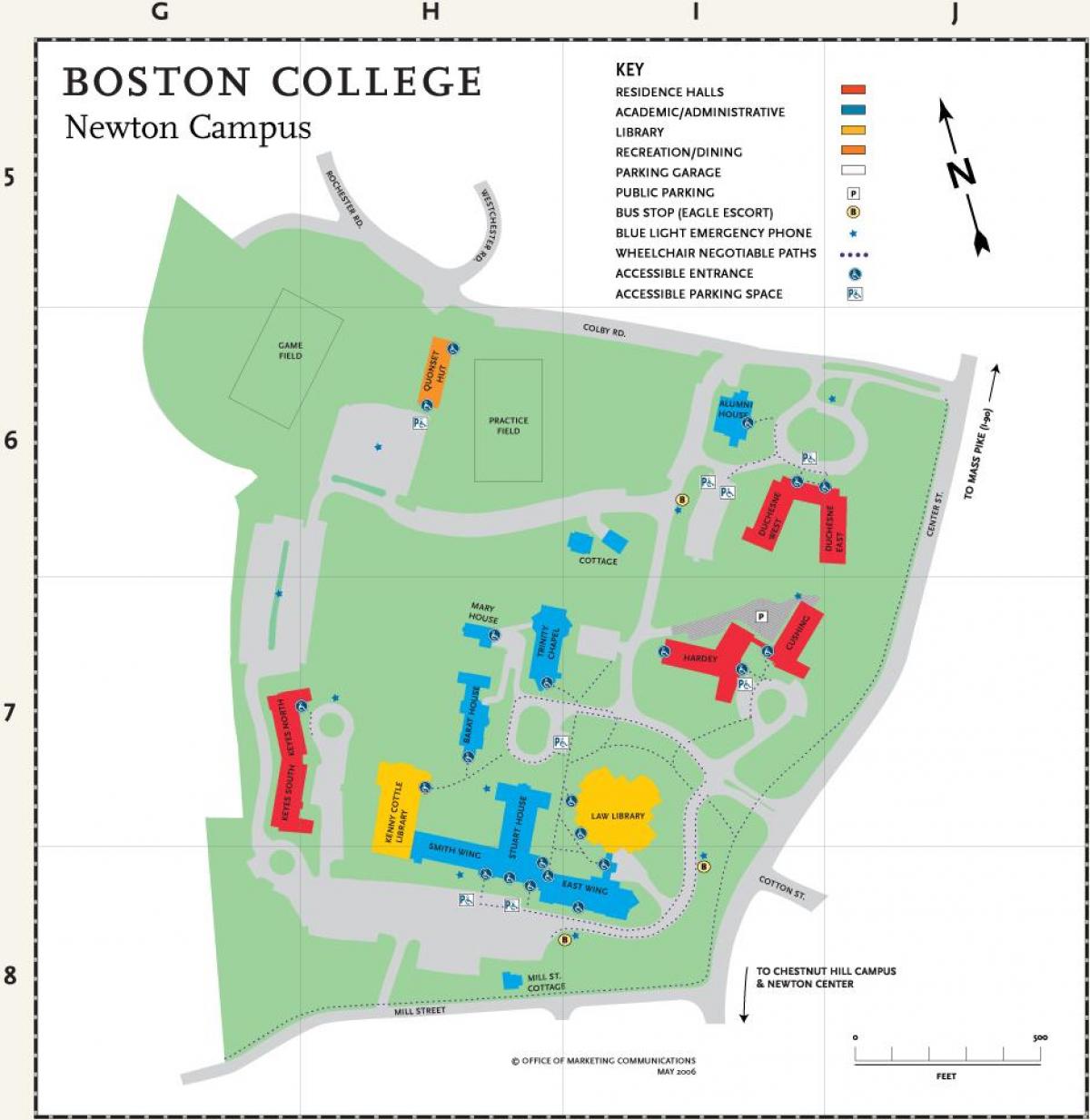 地图的波士顿学院