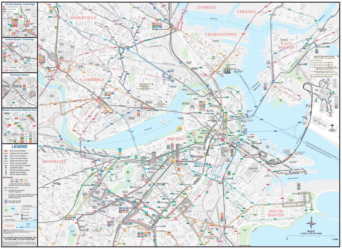 波士顿的巴士地图