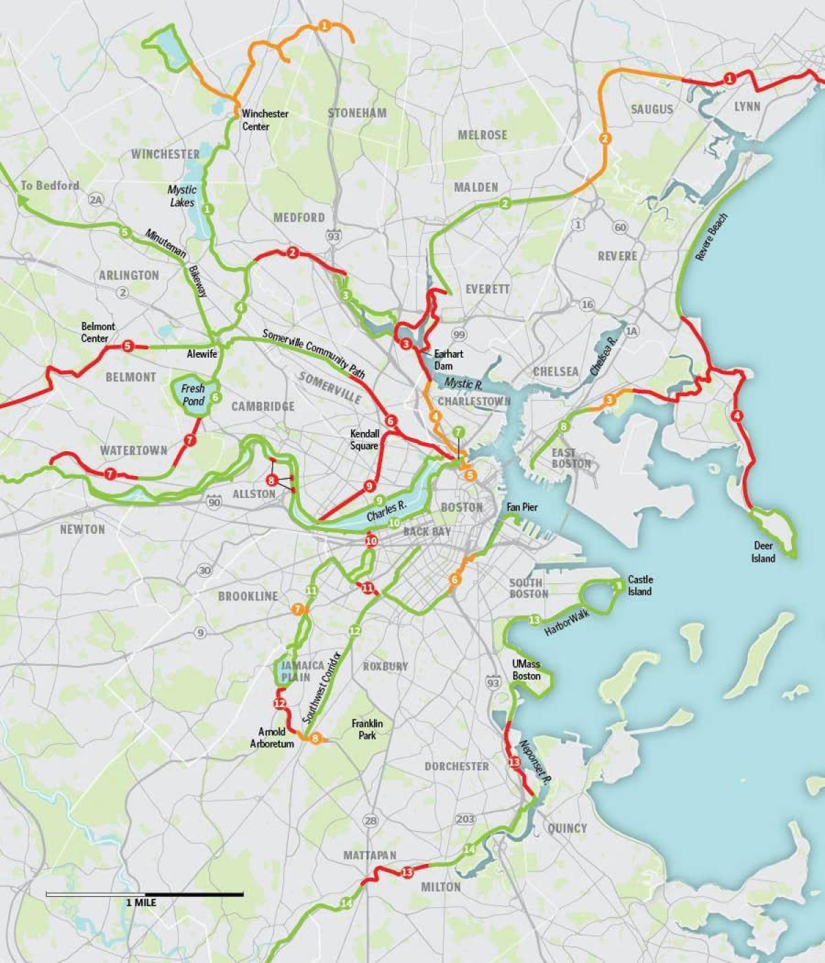 波士顿地图自行车