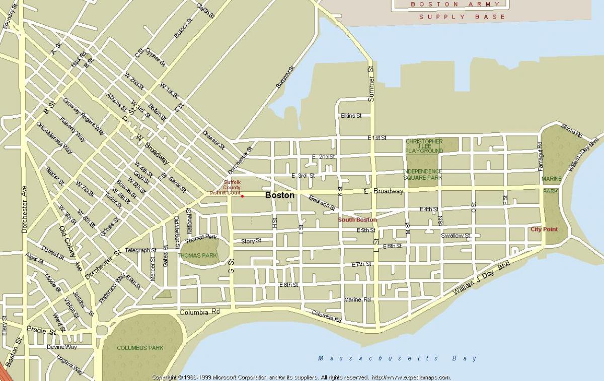街道地图的波士顿