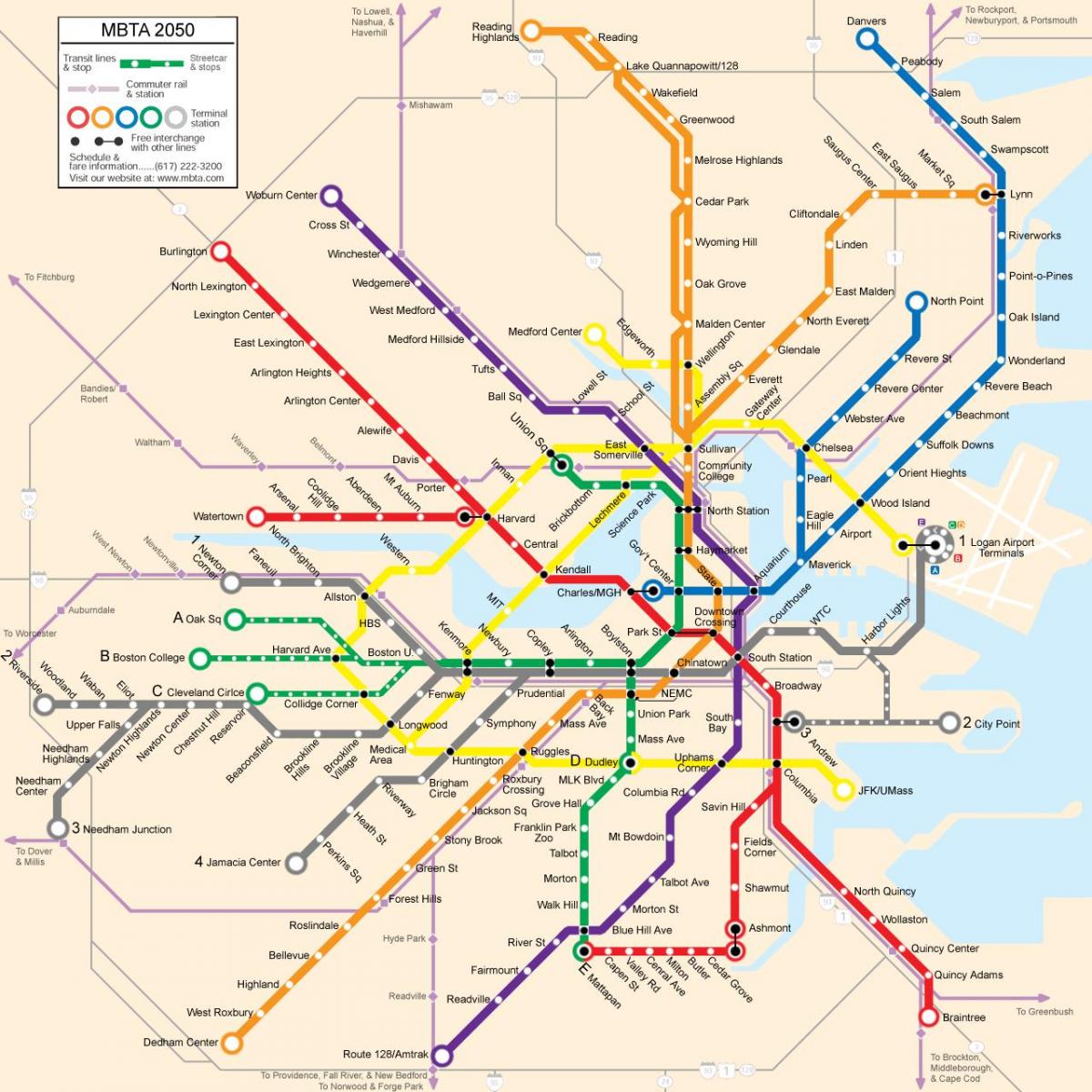 波士顿公共交通地图
