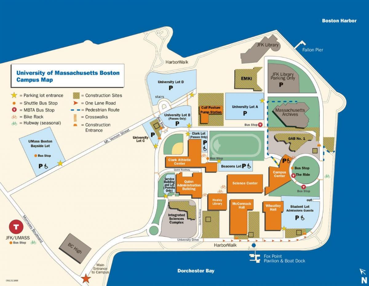 波士顿马萨诸塞大学校园地图