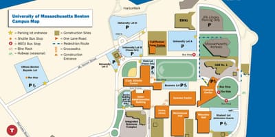 波士顿马萨诸塞大学校园地图
